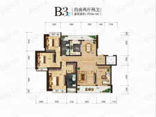 景融·南湖里4室2厅2卫户型图