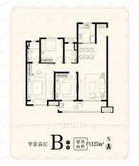 中海华樾3室2厅2卫户型图