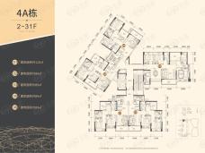 佳兆业未来城4A栋2-31层01户型120平米_02/03/05/06户型89平米户型图