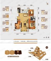 中国铁建国际城3室2厅2卫户型图