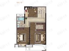 龙湖碧桂园天宸原著3室1卫户型图