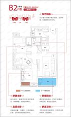美联联邦生活区二期城仕3室2厅1卫户型图