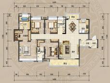 金地·天河公馆4室2厅3卫户型图