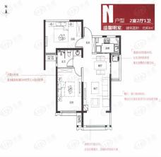 万科城二期2室1厅1卫户型图