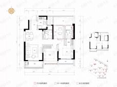 融创金成江南府3室2厅2卫户型图