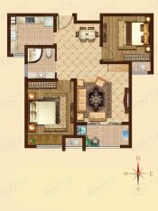 泰富时代广场2室2厅1卫户型图