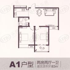 景秀天城2室2厅1卫户型图