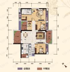 越秀天悦星院3室2厅2卫户型图