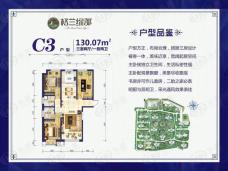 普天格兰绿都3室2厅2卫户型图