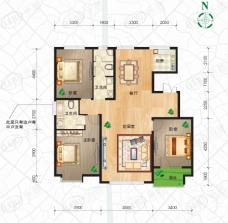亿利傲东国际3室2厅2卫户型图
