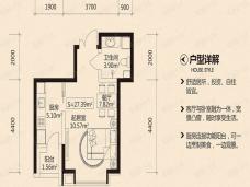 工大左岸1室1厅1卫户型图