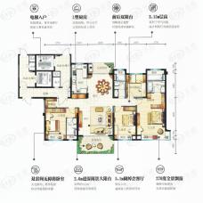 中海碧桂园大观4室2厅3卫户型图