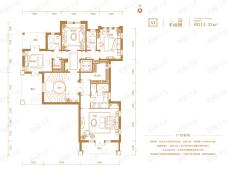 溪岸艺墅3室1厅3卫户型图