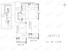 禹洲金辉里3室2厅1卫户型图