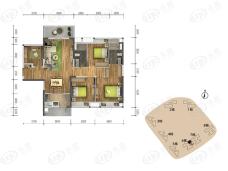 保利碧桂园悦公馆3室2厅2卫户型图