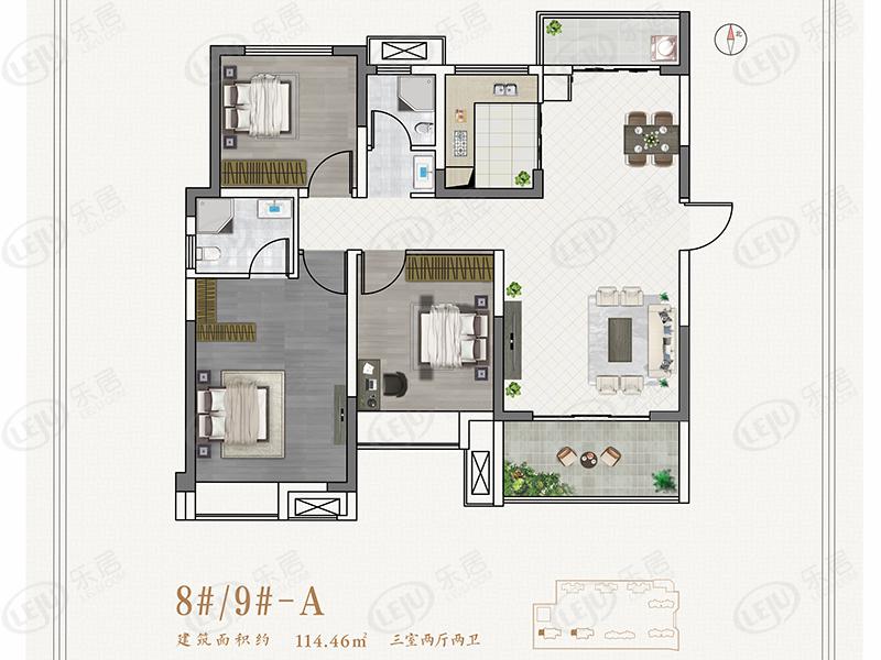 铁路东阳光·臻蓝府,在售户型区间113.95~133.96㎡.价格尚未公布