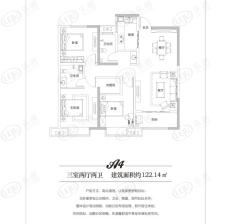 铭城3室2厅2卫户型图