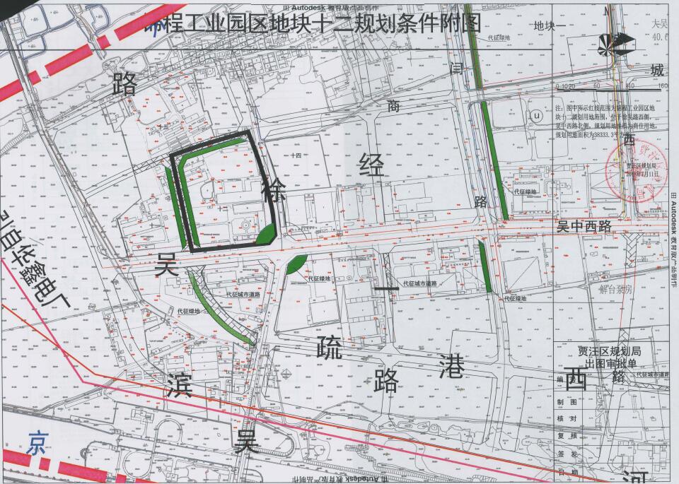该地块规划为商住用地,其中商业用地比例为25;地块位于徐吴路西侧