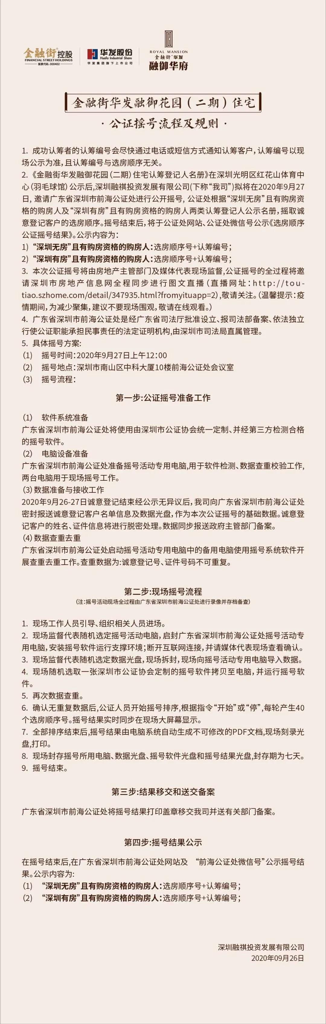 金融街2期选房顺序结果已