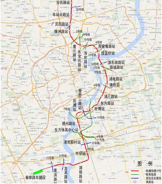上海地铁19号线线路图图片