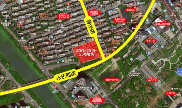 太湖广场北（XDG-2019-25号）地块卫星图