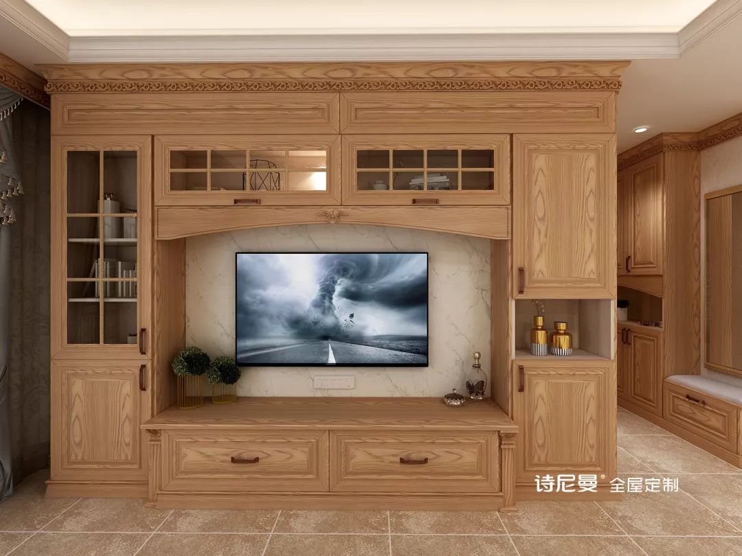 中式实木电视柜图片 – 设计本装修效果图