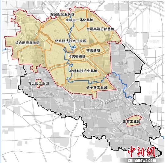 2019年，北京经济技术开发区管理面积从现有的60平方公里拓展到包括大兴、通州两区6镇的225平方公里。扩区后的开发区也称亦庄新城。资料图