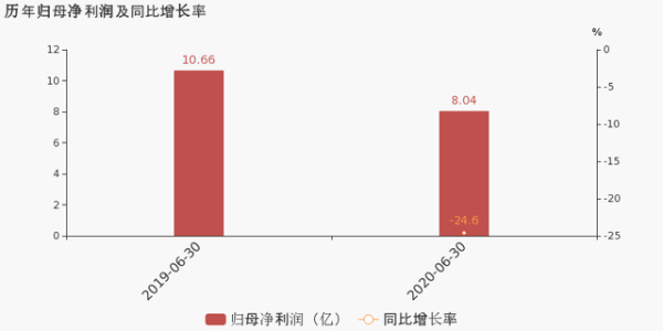 2020上半年归母净利润