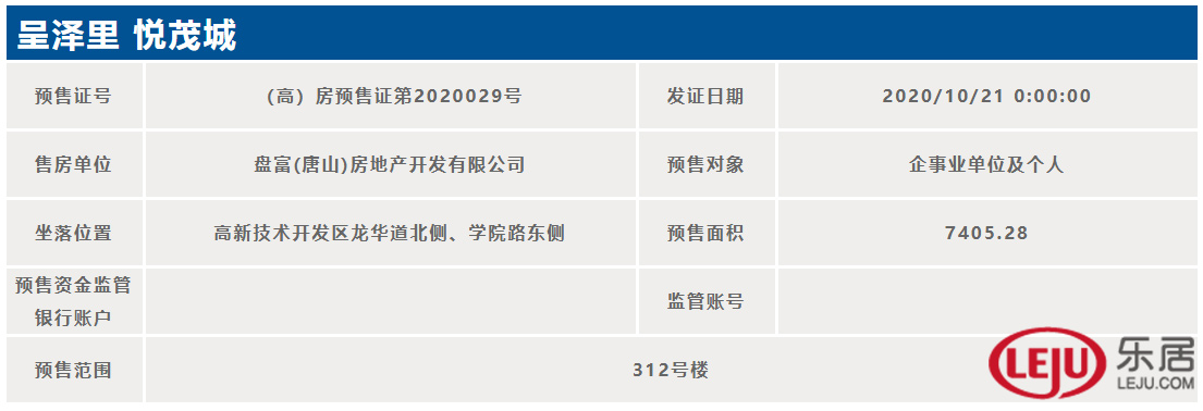 国茂府325套房源获预售