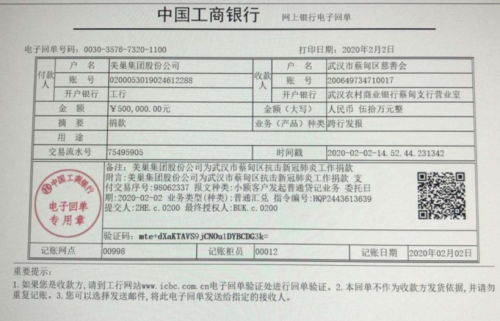 美巢集团捐款50万元