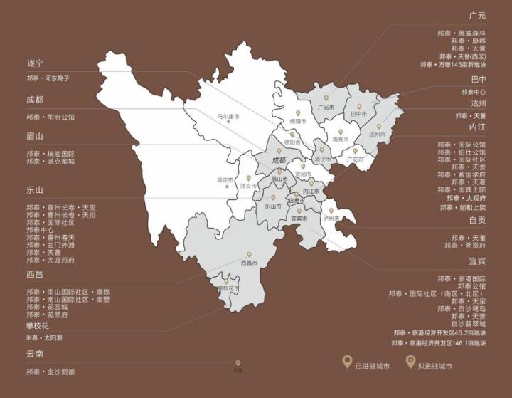 邦泰集团项目布局图
