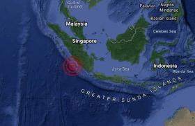 印尼苏门答腊南部海域 5.9级地震 