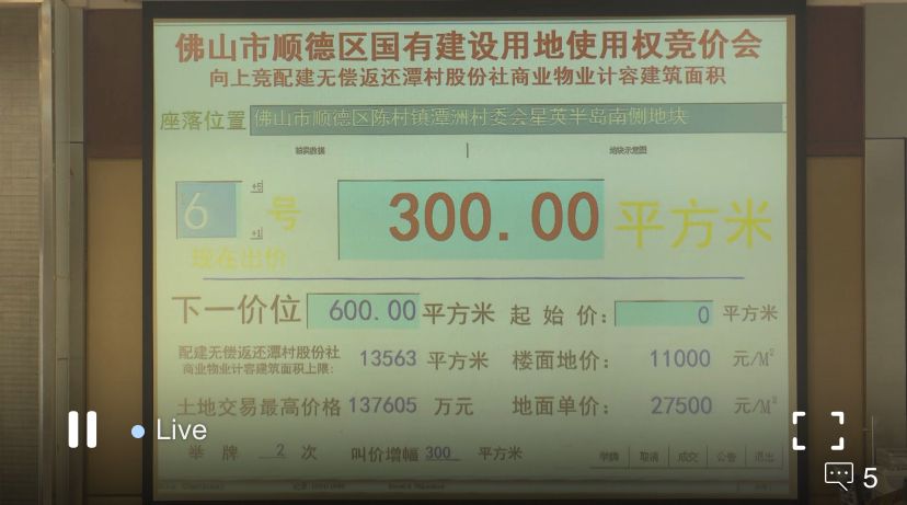 潭洲村5万㎡留用地成交