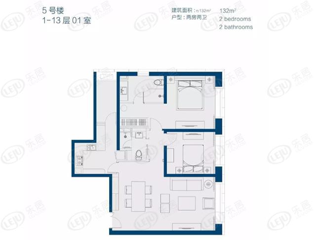 约132平户型图