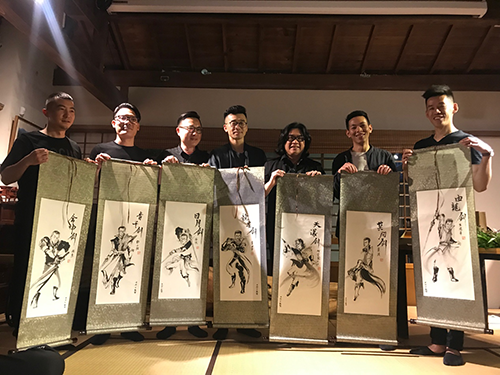 师父何宗宪手绘丹青赠“七剑”