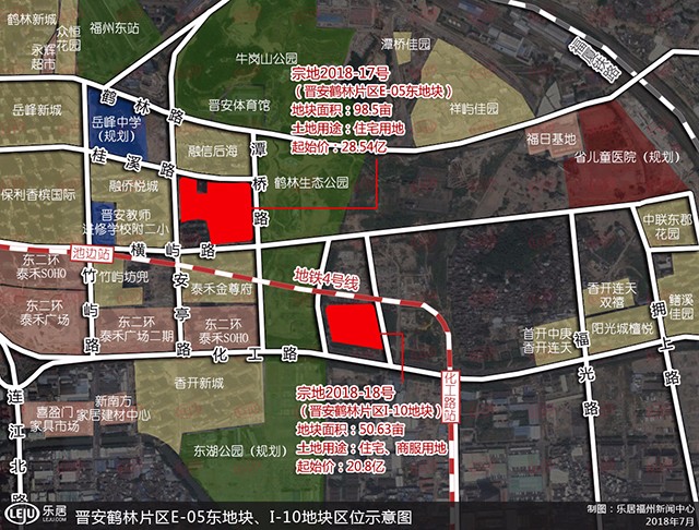 榕發(fā)觀湖郡（宗地2018-18號(hào)）、公園左岸（宗地2018-17號(hào)）區(qū)位示意圖