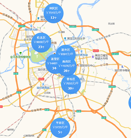 哈尔滨房产地图图片