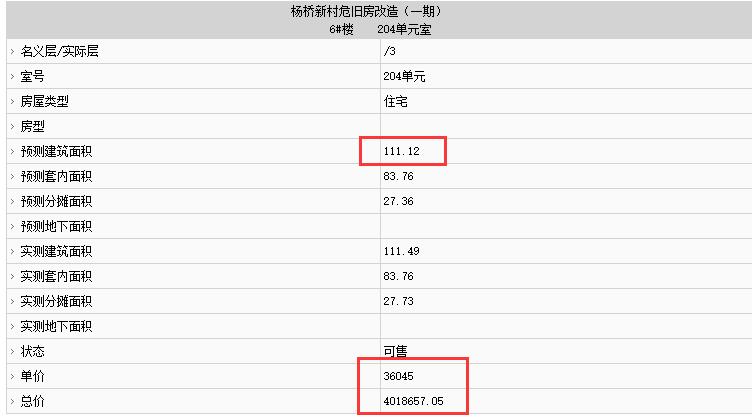 萬(wàn)科九如府部分房源備案價(jià)
