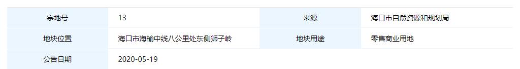 海口又有4宗商务地块挂牌！