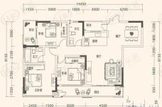 宗申动力城B1 1,4号 3室2厅2卫1厨户型图