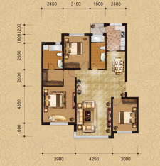 金钻世纪豪庭金钻世纪豪庭 户型图 3室2厅2卫 133.37平米户型图