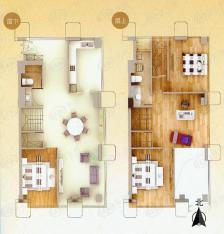 金公馆B户型 3室3厅2卫1厨户型图