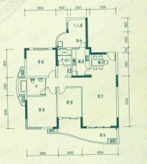 南国新城(一期)三房二厅二卫-158.86-159.19平方米-80套户型图