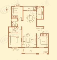 修武建业森林半岛3室2厅2卫户型图