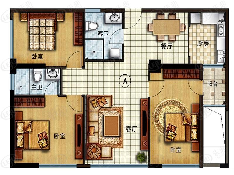 最全户型一览！卧龙长安公馆二居室,一居室,三居室约9500元/㎡