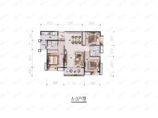 天投兴隆里3室2厅2卫户型图