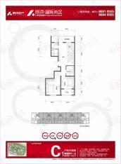 朗诗国际街区89平方米两室两厅户型图