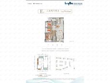 卓越蔚蓝城3室2厅2卫户型图