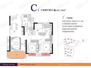 盛世金龙湾107.19平户型户型图