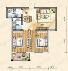 恒基金鼎皇庄2室2厅1卫户型图